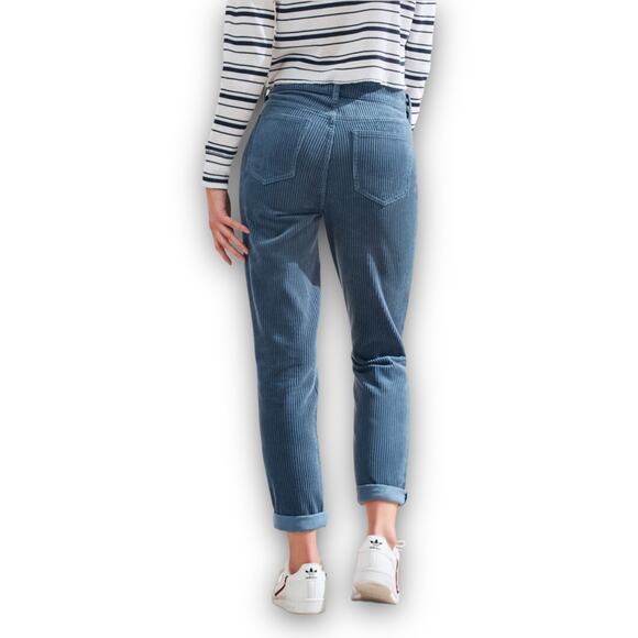 PacSun High Rise Mom Corduroy Ankle Pants Jeans Tapered Leg Relaxed Blue Size 27 - Picture 7 of 8